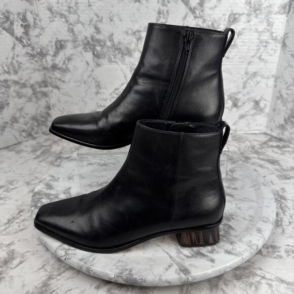 Bernardo Womens Helene Bootie Ankle Boot Size 8 Black Leather Minimalist Capsule - Picture 6 of 8